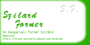 szilard forner business card