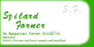 szilard forner business card